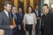 Lacalle, el subdelegado, Roberto Saiz, Cirac y Fidel Herráez, antes de la reunión de ayer.-RAÚL G. OCHOA