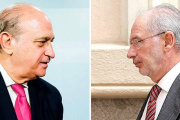 Jorge Fernández Díaz, ministro del Interior, y Rodrigo Rato, exvicepresidente del Gobierno y exministro de Economía.-Foto: JOSÉ LUIS ROCA