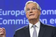 Michel Barnier, en rueda de prensa en Bruselas.-EFE / STEPHANIE LECOCQ