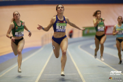 Eva Santidrián celebra su victoria en el Nacional indoor de 2021. TWITTER / @RFEA