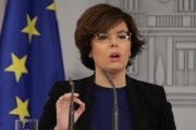 Comparecencia de la vicepresidenta del Gobierno, Soraya Sáenz de Santamaría, el pasado jueves.-/ JOSÉ LUIS ROCA