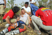Marc Comas, actual director del Dakar, en un accidente en Senegal en 2007.-AFP / DAMIEN MEYER
