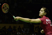 Carolina Marín, durante la final del Abierto de Malasia, el 5 de abril.-Foto: AFP / MANAN VATSYAYANA