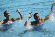 Ona Carbonell y Gemma Mengual, en un momento de la rutina técnica.-MARTIN BUREAU