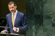 El rey Felipe, en la Asamblea General de la ONU, el pasado 24 de septiembre.-Foto: EFE / BALLESTEROS