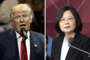Donald Trump, presidente de EEUU, y Tsai Ing-wen, su homóloga de Taiwán.-EVAN VUCCI / CHIANG YING-YING / AP