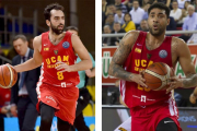 Benite y Lima, ambos con la camiseta del UCAMMurcia, se incorporan hoy al San Pablo Burgos.-FIBA