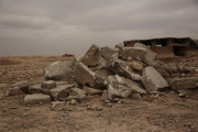 Restos de Nimrud tras el ataque de Estado Islámico.-