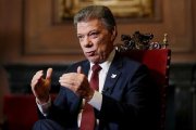 El presidente de Colombia, Juan Manuel Santos, premio Nobel de la Paz, durante una entrevista exclusiva con Efe en el Palacio de Nariño de Bogotá.-EFE/LEONARDO MUÑOZ