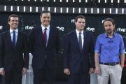 Los cuatro candidatos.-