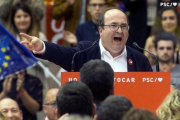 Miquel Iceta, durante un mitin de los socialistas en Barcelona, el pasado 25 de abril.-EFE / QUIQUE GARCIA