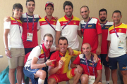 Carlos Barbero (abajo a la izquierda) con los miembros de la selección española.-