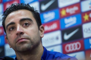 Xavi, en la sala de prensa de la ciudad deportiva.-Foto: JORDI COTRINA