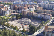 El solar donde se levantaba el Hospital General Yagüe, del que ya no queda rastro en la superficie.-ISRAEL L. MURILLO