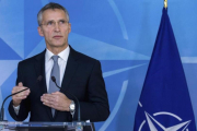 El secretario general de la OTAN  Jens Stoltenberg  habla sobre los resultados electorales de Estados Unidos durante una rueda de prensa en la sede de la OTAN en Bruselas-EFE / STEPHANIE LECOCQ