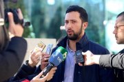 Miguel Arenas, el rapero Valtonyc, el pasado 8 de febrero a su salida de la Audiencia Nacional.-JUAN MANUEL PRATS