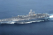 Imagen del portaaviones estadounidense USS Abraham Lincoln Carrier Strike Group.-EFE