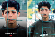 La campaña de Nike se basa en una foto de un joven Cristiano Ronaldo con una sudadera de Adidas-