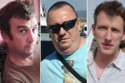 Las víctimas de John. De izquierda a derecha, James Folley, Steven Sotloff, David Hainess, Alan Henning, Peter Kassig, Haruna Yukawa y Kenji Goto.-