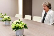 Theresa May, en uno de los momentos de la cumbre en Bruselas.-AFP / GEERT VANDEN WIJNGAERT