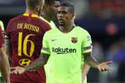 Malcom, autor del 2-1, durante el partido ante el Roma. /-MATTHEW EMMONS