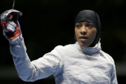 Ibtihaj Muhammad, momentos antes de uno de sus combates en Río, este lunes.-REUTERS / ISSEI KATO