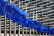 Banderas de la Unión Europea en Bruselas.-FRANCOIS LENOIR