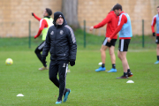 Julián Calero durante un entrenamiento. TOMÁS ALONSO