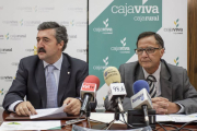 Fisac (izq.)  y Garzón (dch.) durante la presentación de la XV Jornada de Cooperativismo que se celebra hoy.-S. O.