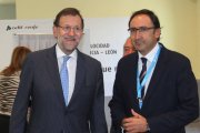 El Presidente del Gobierno, Mariano Rajoy, acompañado del alcalde de Palencia, Alfonso Polanco-Ical
