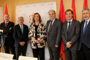 (I a d)Olaia Abadía, Francisco J. Martín, Juan C. Aparicio, Cristina de la Torre, Andrés Hernando, Alberto Gómez y Agustín Remesal.-ECB