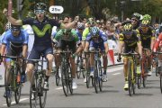 Carlos Barbero celebra la victoria que consiguió en la Vuelta a Castilla y León.-