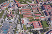 Imagen aérea de los terrenos que tiene el Ministerio de Defensa desde el Diego Porcelos hasta Artillería.-ECB