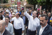 Mariano Rajoy y el presidente Pedro Antonio Sánchez en un acto en Murcia.-EFE