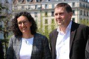 Rovira y Otegi, en Ginebra, el Viernes Santo.-