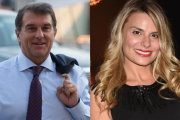 El abogado Joan Laporta y su cliente María Lapiedra.-EL PERIÓDICO