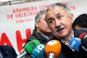 Pepe Álvarez, esta mañana en Zaragoza-JAVIER CEBOLLADA