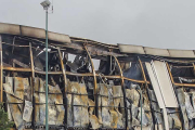 La fábrica de Campofrío fue pasto de las llamas a primera hora de la mañana del 16 de noviembre de 2014.-SANTI OTERO
