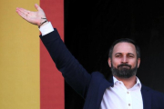 El presidente de Vox, Santiago Abascal, este sábado en Barcelona.-EL PERIÓDICO