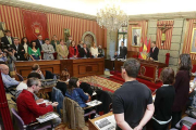 El Pleno guardó un minuto de silencio dedicado a Ana Belén Jiménez, última víctima de violencia de género en la provincia.-RAÚL G. OCHOA