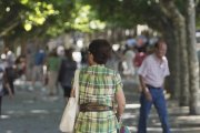 Una mujer pasea a una persona en silla de ruedas.-RAÚL G. OCHOA