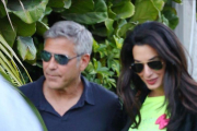 George Clooney y Amal Alamuddin.-