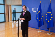 El presidente del Gobierno Mariano Rajoy en  la conferencia de alto nivel sobre el Sahel organizada por la Comisión Europea.-HORST WAGNER (EFE)