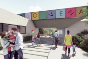 Imagen de la zona de acceso a la nueva escuela propuesta por el equipo redactor del proyecto.-ECB