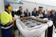 Marcos visitó cada lugar de trabajo con Lacalle, Fernández Mardomingo y Fulgencio Villafáfila.-RAÚL G. OCHOA