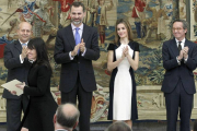 Amaya Arzuaga tras recoger su premio de manos del rey Felipe VI.-ICAL