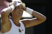 Muguruza celebra la victoria sobre Wozniacki.-REUTERS
