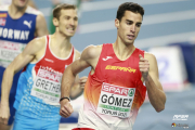 Jesús Gómez, ayer durante la disputa de su serie. FEDERACIÓN DE ATLETISMO