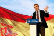 Pablo Casado, en un mitin en Alicante, este sábado.-EFE / MANUEL LORENZO
