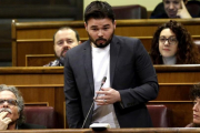 Gabriel Rufián, este miércoles, en la sesión de control al Gobierno en el Congreso.-JOSÉ LUIS ROCA